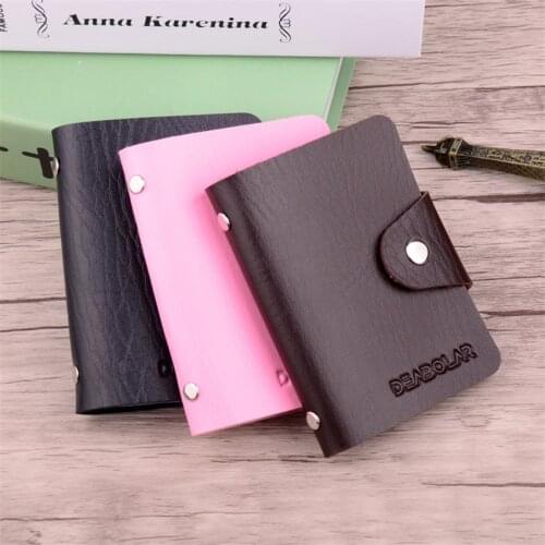 Black Top PU Leather Business Card Holder Organizer Hasp Men Women Bank Credit Card Holder Bag ID Card Wallet Case tarjetero
