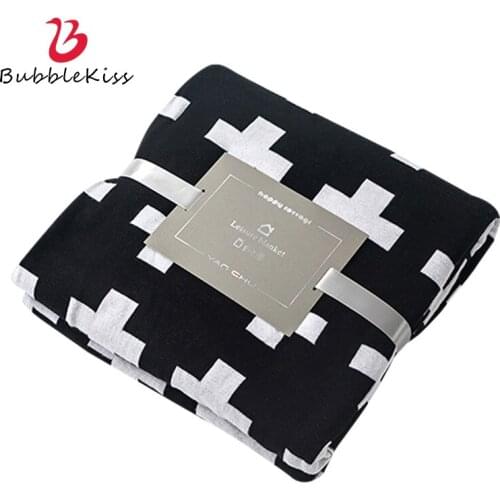 Bubble Kiss Black White Blanket Knitting Geometry Baby Thread Blankets For Beds Home Sofa Blankets Bedroom Office Throw Blanket