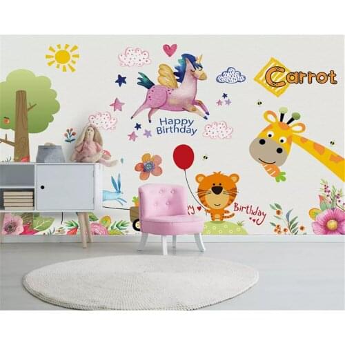 Beibehang Custom decorative painting papel de parede wallpaper Nordic simple small animal childrens room decoration background