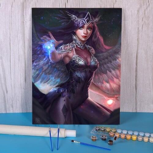 Cartoon Girl Woman Coloring By Numbers Painting Set Acrylic Paints 40*50 Canvas Painting Home Decor Children Drawing