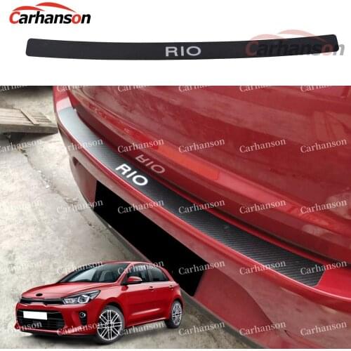 For KIA RIO Trunk Trim Car Rear Bumper Protector Door Sill Cover Auto Sticker styling Accessories 2011 2012 2013 2014 2015 2016