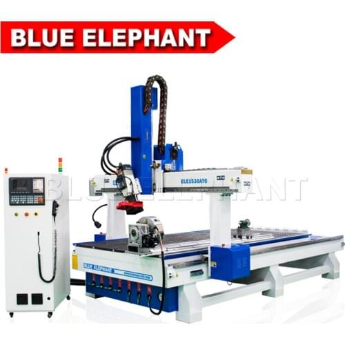Large metal cnc router 1530 wood cnc engraving machine auto tool changer with rotary device