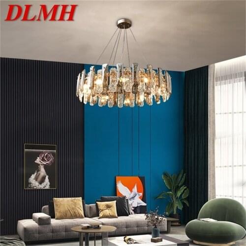 DLMH Crystal Pendant Light Postmodern Luxury LED Lamp Fixture Decorative For Home Living Room