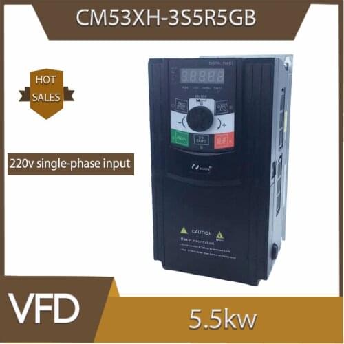 VFD inverter 5.5 KW CNC spindle motor speed controller 220V single-phase motor driver CM530H-3S5R5GB inverter 50Hz/60H