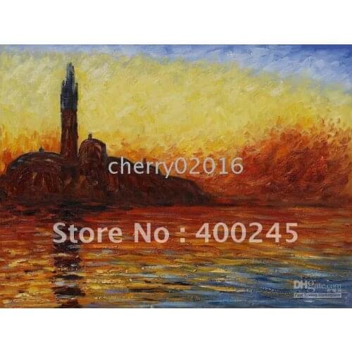 High quality Landscape oil painting modern art San Giorgio Maggiore by Twilight Claude Monet Reproduction