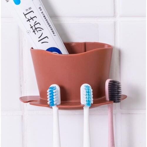 Multifunction Wall Mounted Toothbrush Holder Toothpaste Storage Rack Shaver Tooth Brush Dispenser Bathroom Organizer
