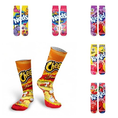 Trend Compression Street Chips Cotton Socks Skateboarding Teen Unisex Casual Standard Thick Womens Socks Funny Novelty Sock Sox