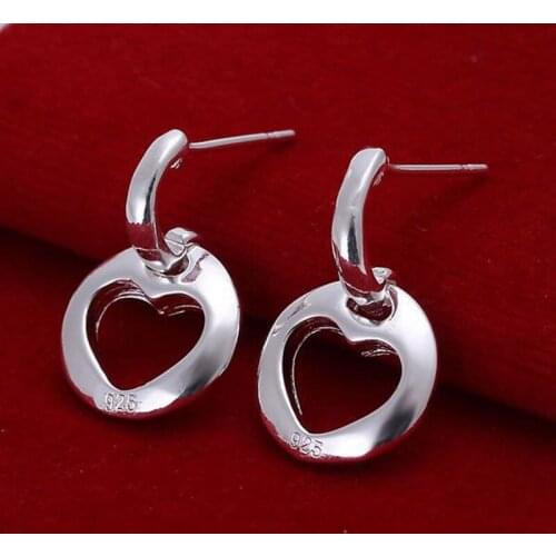 Fashion jewelry Earring For Women, Plated Earrings Hollow Heart Earrings E124 /ZGNUWYPS FMDQNAMY silver color