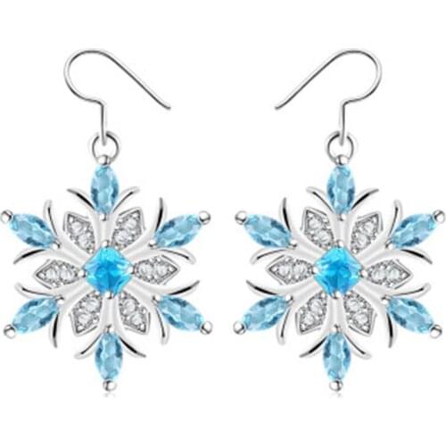 New Women Earrings Rhinestone Snowflake Drop Earrings Wedding Christmas Gift For Girl Jewelry Accessories