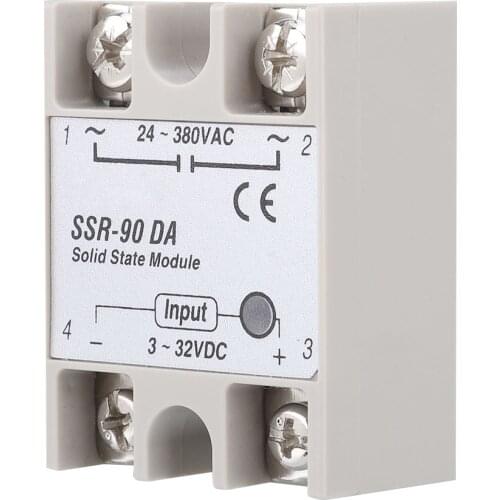 New Solid State Relay SSR-90DA 90A Solid State Relay Module SSR DC-AC Input 3-32V DC Solid State Relay Dropshipping