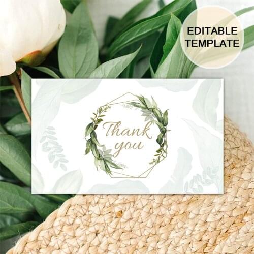 200pcs Custom Thank You Cards Thank You For Your Order Garland thank you card Personalized logo Business Wedding invitation