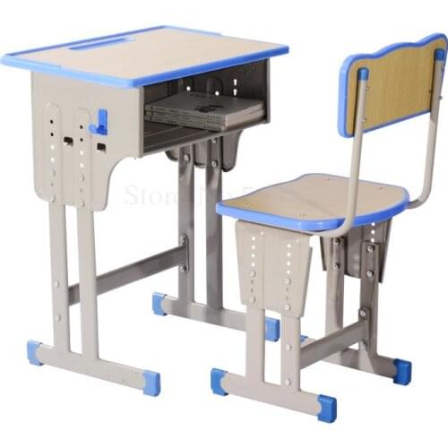 Primary and middle school students desk and chair school training remedial class lifting writing desk children single study desk