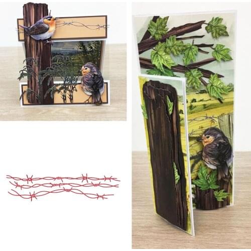 Barbed Wire Die Cutting Dies and Stamps Scrapbook Dariy Decoration Stencil Embossing Template Diy Greeting Card Make Albums