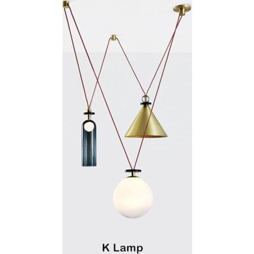 Nordic Denmark Design Pulley Chandelier Retro Art Bottle Coffee Shop Living Room Led Indoor Lighting Fixtures Free Shipping