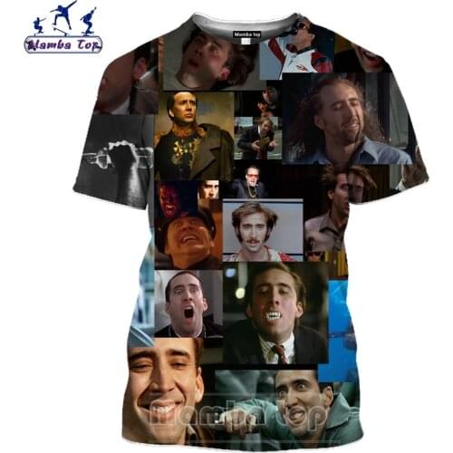 Mamba Top Men Tshirt Women Sports 3D Print Nicolas Cage T Shirt Animal P Picture Expression Package Cake Bear Fashion Streetwear