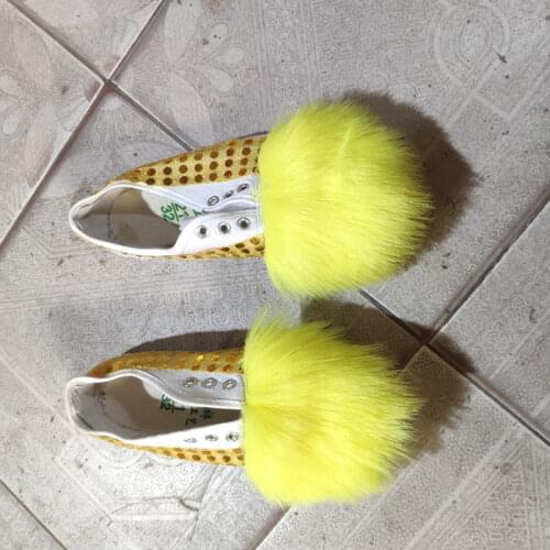 Chinese Folk art Lion Dance shoes wool Southern Lion Luminous shoes pair Adults