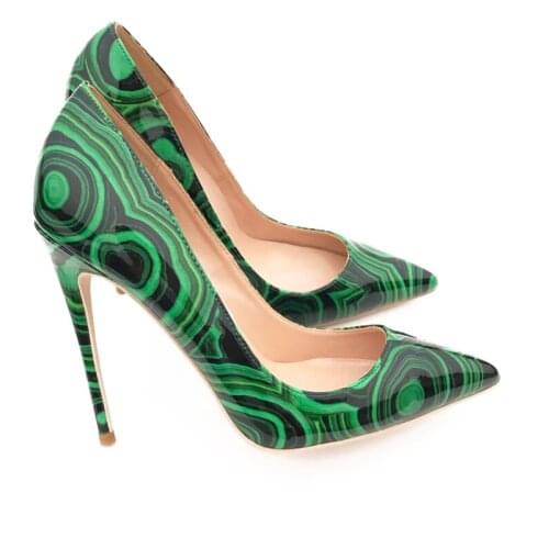 Fashion free shipping green Patent Leather Poined Toe Stiletto Heel high heel shoe pump HIGH-HEELED SHOES dress shoes new