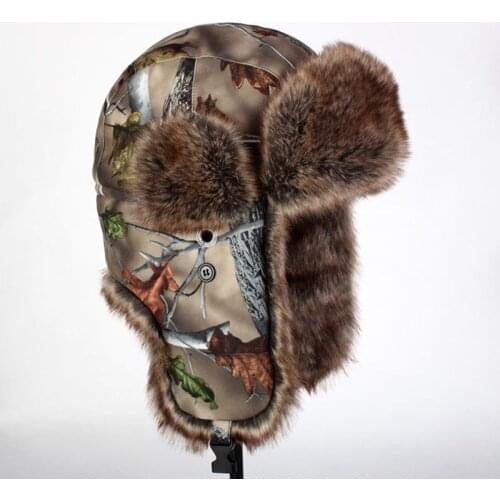 Outdoor Sports Camping Hiking Winter Warm Protective Ear Flaps Male Lady Cotton Hatmen Women Hunting Coldproof Camo Thick Cap