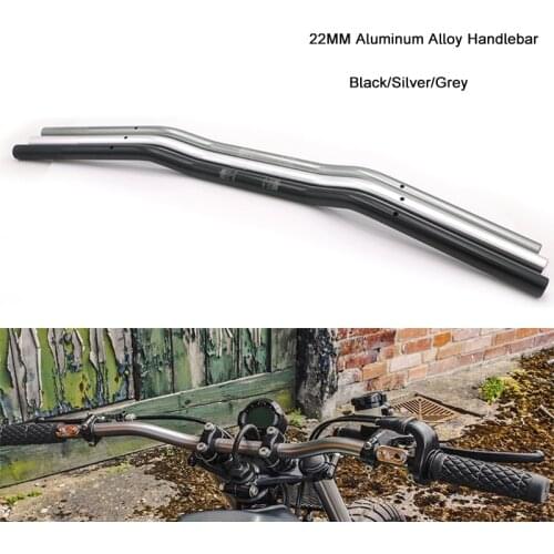 Universal 22mm Motorcycle Bars Motorbike Alloy Handlebar Scooter Retro Handle Bar Vintage Black/Silver/Grey Handlebars for Motor