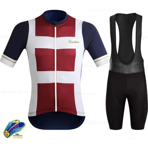 Raudax Cycling Jersey 2021 Pro Team Ropa Ciclismo Hombre Raudax Summer Short Sleeve Cycling Clothing Triathlon Bib Shorts Suit