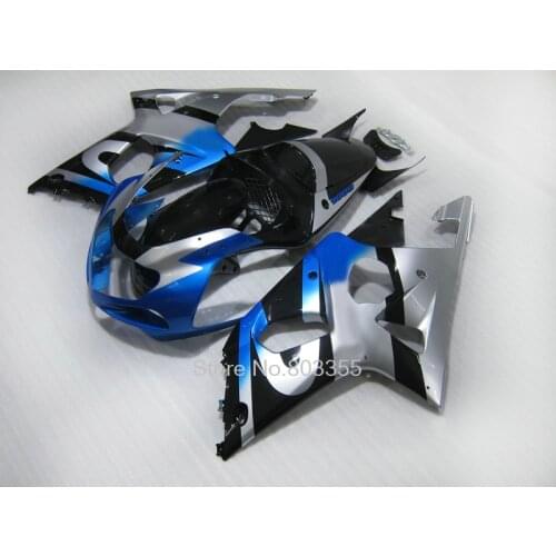 High quality ABS plastic fairings for suzuki gsxr1000 00 01 02 sky blue silver bodywork fairing kit GSXR 1000 2000-2002 SB89