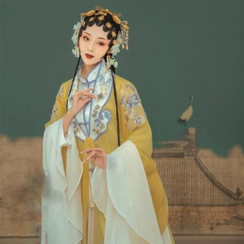 WYJN Chinese Traditional Peking Opera Heroine Costume Vintage Thematic Photography Dress Stage Performance Drama Hanfu
