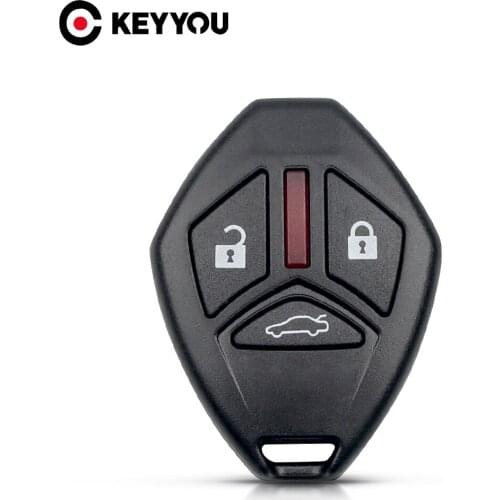 KEYYOU Car Key Shell Replacement Fob 3 Buttons For Mitsubishi Galant Eclipse Lancer Outlander Endeavor Mirage EVO No Blade