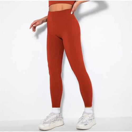 Women Knit Yoga Legging Gym Fitness Push Up Legging Seamless High Waist Workout Leggins