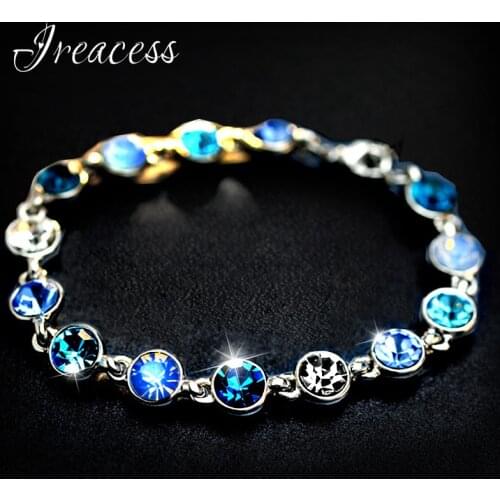 New Party Jewelry Adjustable Bracelet For Women Fashion Silver Color Jewelry Crystal Bracelet & Bangle Wristbands Band
