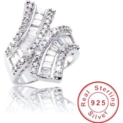 Cross 14K Gold Diamond Ring 925 sterling silver Jewelry Topaz Engagement Wedding band Rings for Women Bridal Party accessory