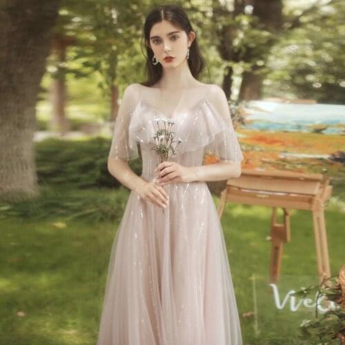 Elegant Light Pink Tulle Prom Dresses Women Spaghetti Strap Formal Party Long A-line Wedding Gowns Vestidos