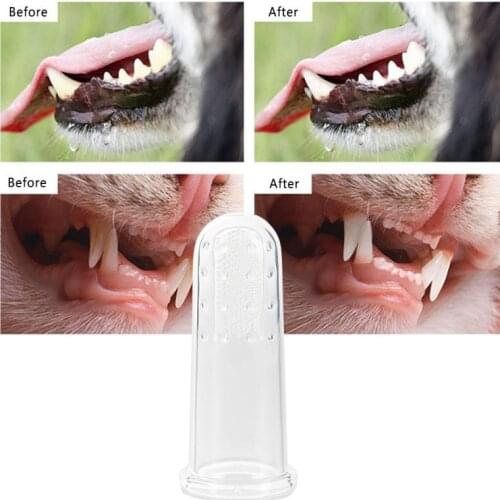 Soft Pet Finger Toothbrush Dog Brush Bad Breath Teeth Tool Dog Toothbrush Cat Dog Accesorios Para Perros Cleaning Supplies