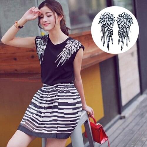 1 Pair Silver Sequin Cloth Wings Patch Decal Clothing Accessories DIY Decorative Accessories Embroidery For Clothes