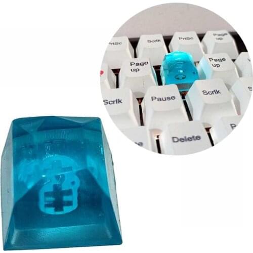 1PC Resin Backlit Keycap for Mechanical Keyboard DIY Cherry Profile R4 Original Height Transparent Sapphire Key