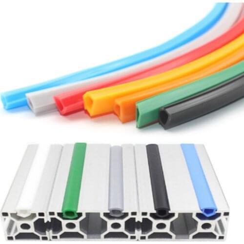 10 Meters 20/30/40 Series 6mm/8mm Flat Seal For 2020 Aluminum Profile Soft Slot Cover/ Panel Holder C-Beam Machine Multi-Color