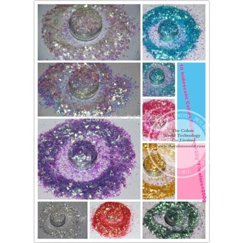 10 Iridescent Colors Random Cut Glitter Spangles Mylar for nail decoration and others