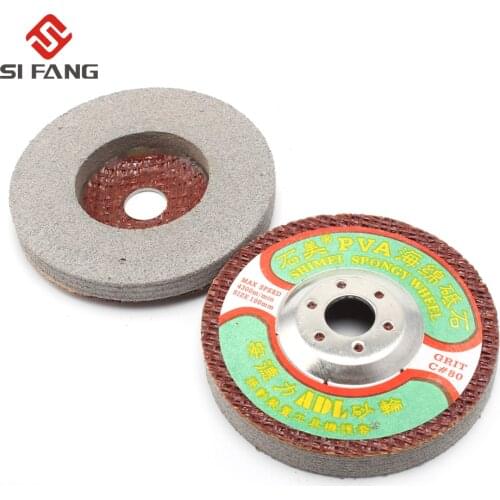 10PCS 4" PVA Grindstone Spongy Abrasive Wheel Glass Stone Polishing Disc Grit 80, 120, 220,400 ,600