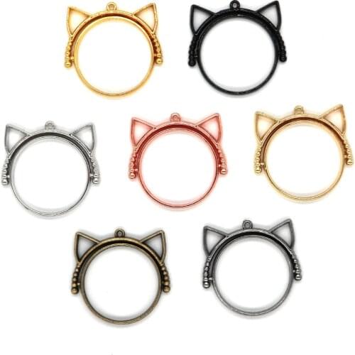 5pcs/lot Diy accessories drip rotation alloy frame 25mm crystal drip model cat 360 degree rotation Used in jewelry making