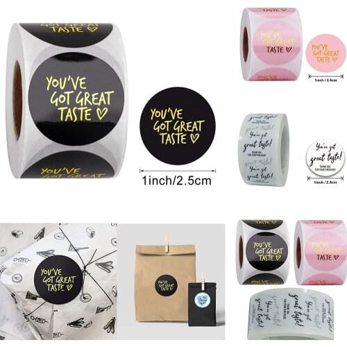 500pcs Paper Label Stickers Thank You Sticker Scrapbooking for Wedding Gift Card Business Packaging Stationery Sticker