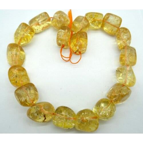 Natural stone citrine crystal Quartz crystal irregular beads pendant for Diy Jewelry Making Bracelet Accessories 1string