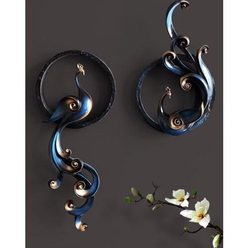 European Phoenix Wall Decoration Creative Three-dimensional Living Room Porch TV Background Wall Pendant Nordic Decoration Home