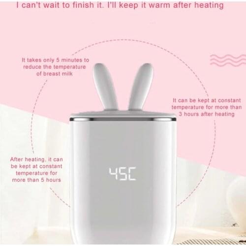 Jiffi Hot Selling Multifunctional All-in-one USB Rechargeable Portable Travel automatic Baby Bottle Milk Warmer