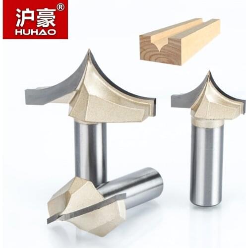 HUHAO 5pcs/lot Shank 1/4" 1/2" Woodworking Cutter Double Edging Router Bits For Wood Carbide Engraving Tools Carving Bit