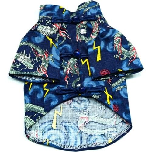 Chinese Tang Suit Style Dog Shirt Summer Pet Dog Clothes Outfit Cat Puppy Costumes Yorkshire Pomeranian Poodle Bichon Clothing