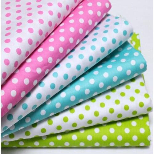 100x160cm Classic Pink Lakeblue Green Polka Dot 100% cotton fabric patchwork fabric Bundle quilting tilda fabric for sewing Diy