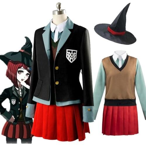 Danganronpa V3 Himiko Yumeno Cosplay Costumes Anime Carnival School Girl Uniform Women Outfit Skirt Suit Jacket Shirt Magic Hat