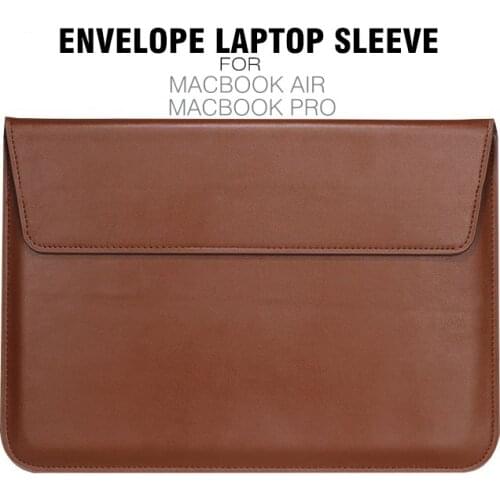 Leather Sleeve for Macbook Anti-Scratch Protective Bag Envelope Design Shockproof Foldable 11 13 15 Inch Laptop Case