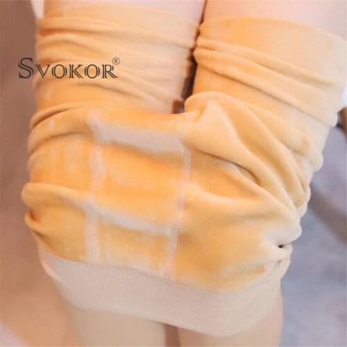 SVOKOR Plus Velvet Thickening Pantalon Femme Breathable And Slim Bottoming Leggings Pants High Waist Elastic Force Pants