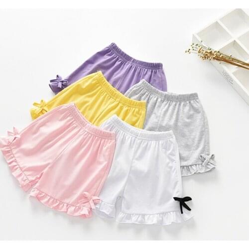 Summer 2017 Girls Shorts Jeans Shorts Children Clothing Bow tie Baby Cotton Beachwear Pant 2-7Y shorts beach pants