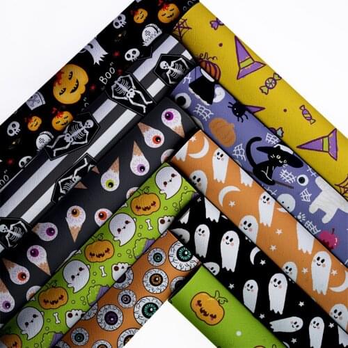 Snythetic Leather Sheets Printed Faux Leather Fabric for DIY Hair Bow Material L18586